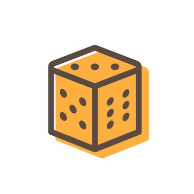 beyaz arkaplanda izole edilmiş izometrik 3d biçiminde zar simgesi