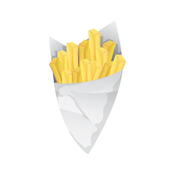 Frites Dans Des Cônes Papier — Image vectorielle