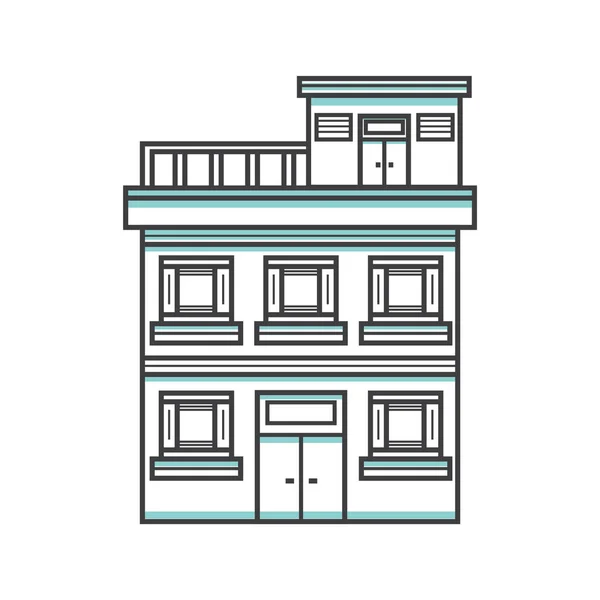 矢量插图平面设计中的建筑物 — 图库矢量图片