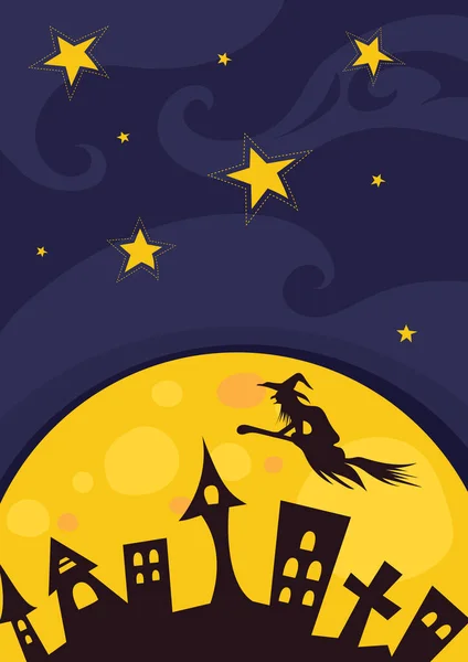 Gelukkig Halloween Kaart Gestileerde Vector Illustratie — Stockvector