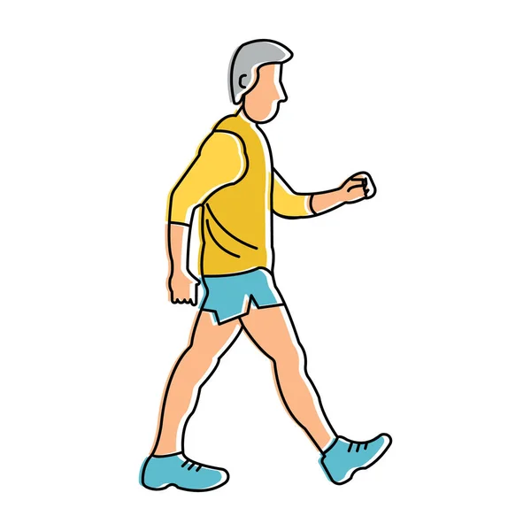 Hombre Caminando Ilustración Vector Estilizado — Vector de stock