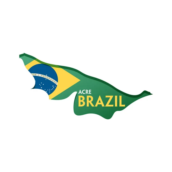 Drapeau Brésilien Sur Fond Blanc Illustration Vectorielle — Image vectorielle
