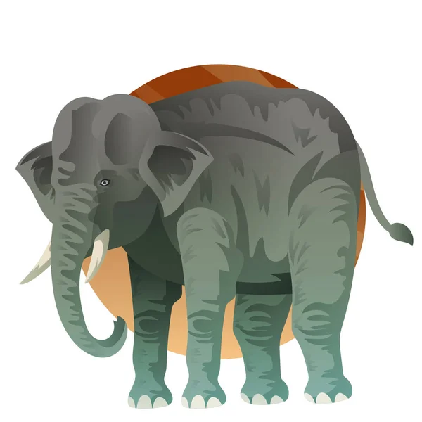 Vector Illustration Cartoon Elephant — Stock Vector