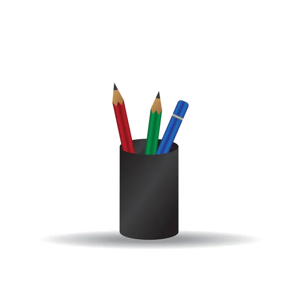 Bleistifthalter Flaches Symbol Vektorillustration — Stockvektor