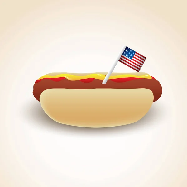 Lezzetli Hotdog Vektör Çizimi — Stok Vektör