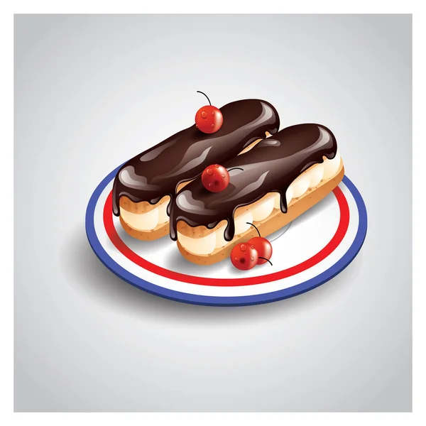 チョコレートケーキのベクトルイラスト — ストックベクタ