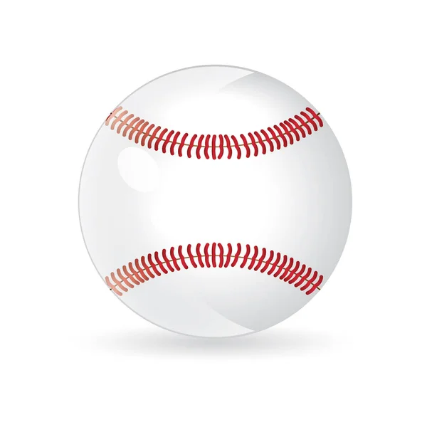 Pelota Béisbol Aislada Sobre Fondo Blanco — Vector de stock