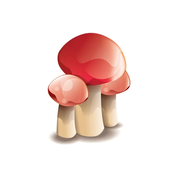 Champignons Icône Plate Illustration Vectorielle — Image vectorielle