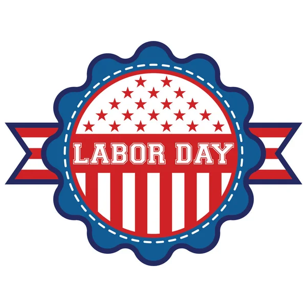 Labor Day Label Icône Plate Illustration Vectorielle — Image vectorielle