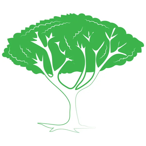 Icono Del Árbol Ilustración Vectorial Estilizada — Vector de stock