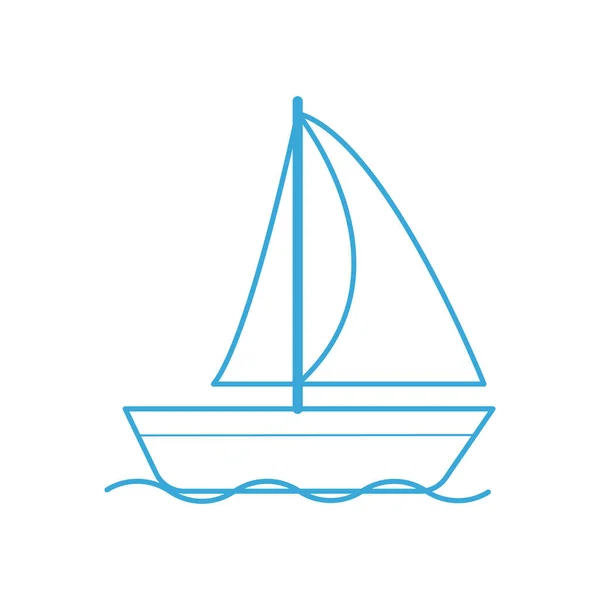 Barca Vela Stilizzata Illustrazione Vettoriale — Vettoriale Stock