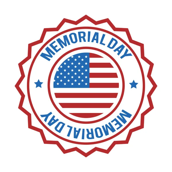 Memorial Day Label Stylized Vector Illustration — Stock Vector