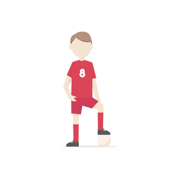 Futbolista Diseño Plano Aislado Sobre Fondo Blanco — Vector de stock