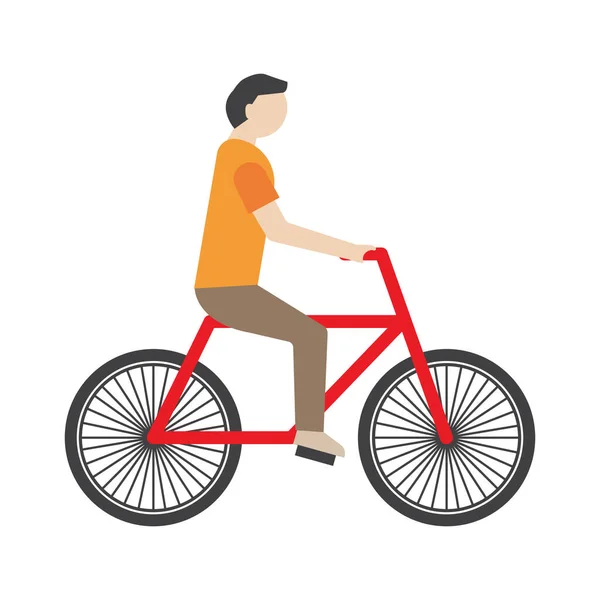 Mann Auf Fahrrad Stilisierte Vektor Illustration — Stockvektor