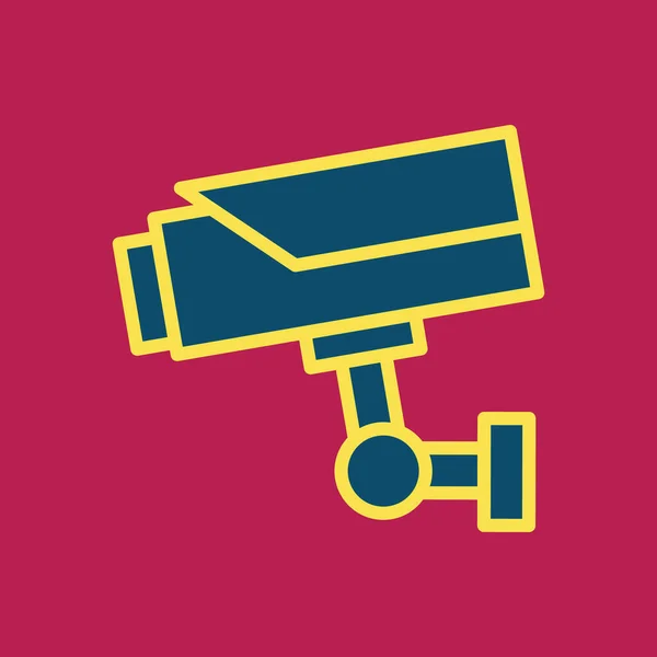 Surveillance Camera Flat Icon Vector Illustration — Stock Vector