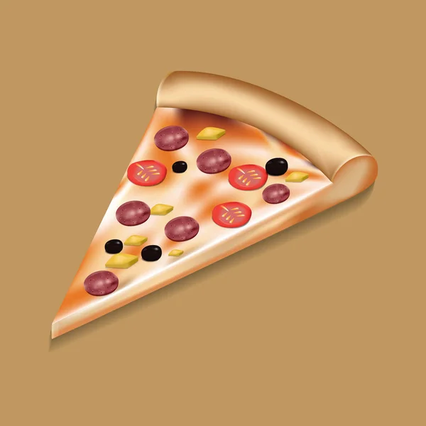 Ilustração Vetorial Pizza Com Diferentes Tipos Queijo —  Vetores de Stock