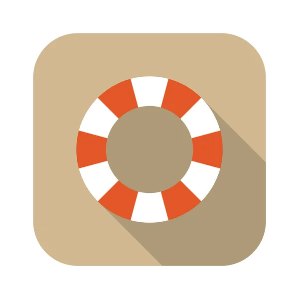Lifebuoy Icon Flat Circle Isolated White Background Vector Illustration — Stock Vector