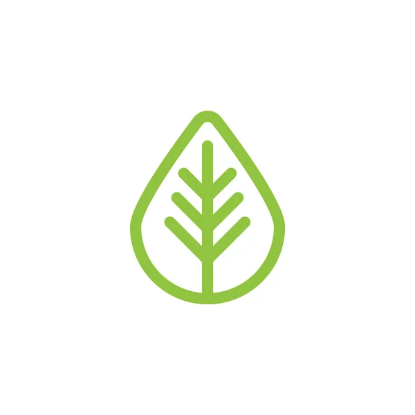 Ikona Zielonego Liścia Ilustracja Wektora — Wektor stockowy