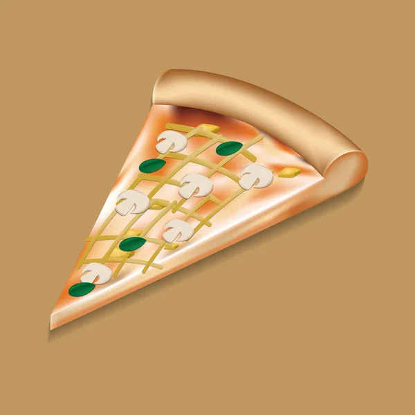 Pizza Med Ost Vektor Illustration — Stock vektor