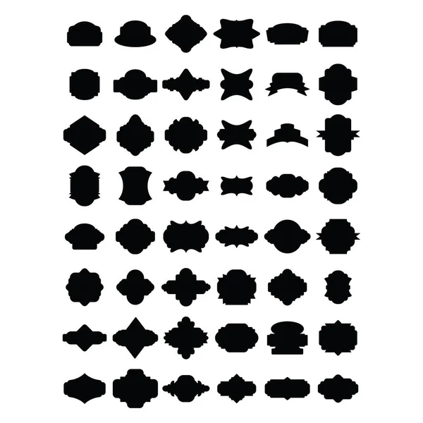 Étiquette Silhouettes Icône Illustration Vectorielle Stylisée — Image vectorielle