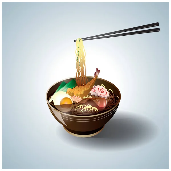 Icône Plate Ramen Illustration Vectorielle — Image vectorielle