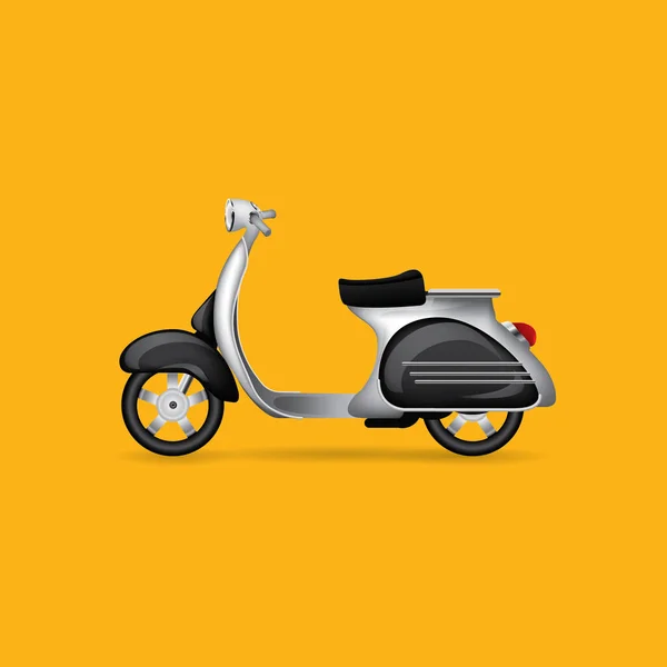 Scooter Sobre Fondo Amarillo — Archivo Imágenes Vectoriales