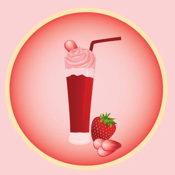 Strawberry Juice Stylized Vector Illustration — Stock Vector