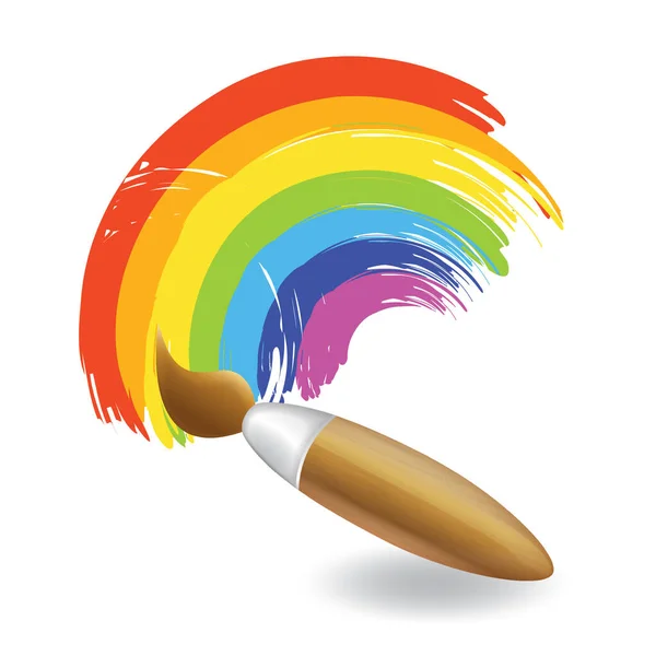 Paint Brush Rainbow — Stock Vector