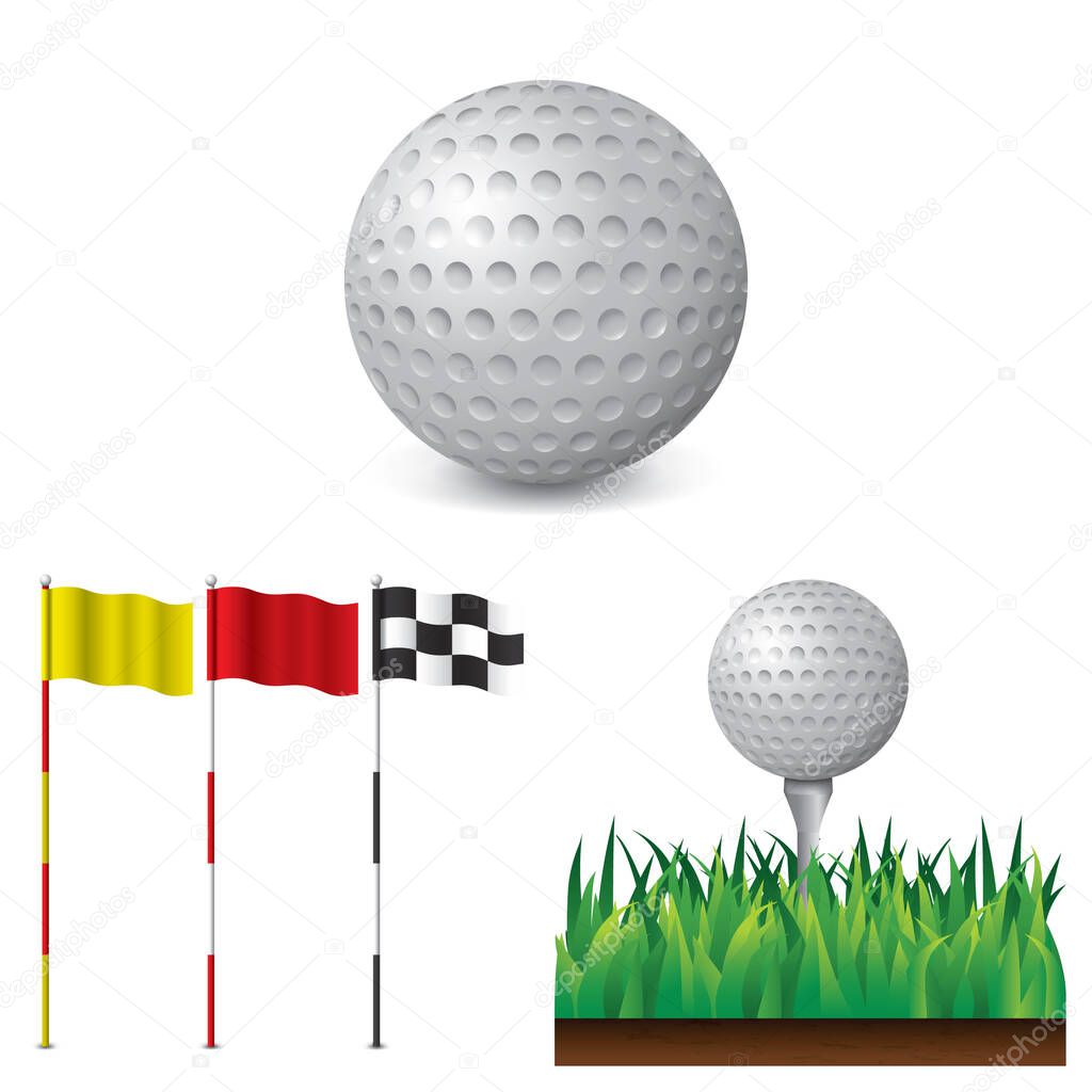 golf label, colorful vector illustration