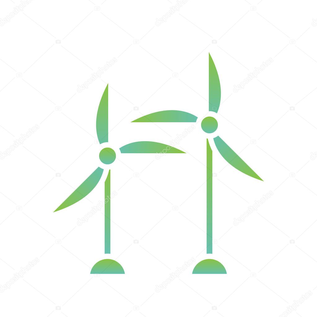 Wind turbine  flat icon, vector illustration