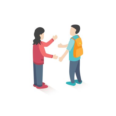 El sıkışan iki kişinin vektör çizimi