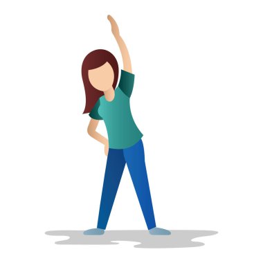 Beyaz arka planda sırt çantalı bir kız.