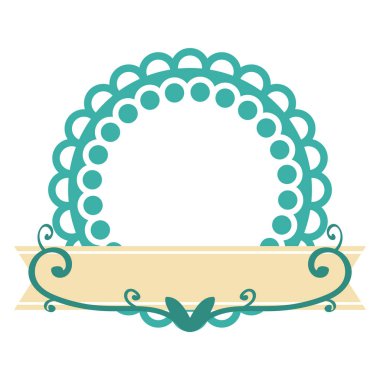 Çelenk ve taçla dekoratif çerçeve