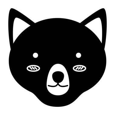 sevimli hayvan yüzü ikon vektör çizimi tasarımı