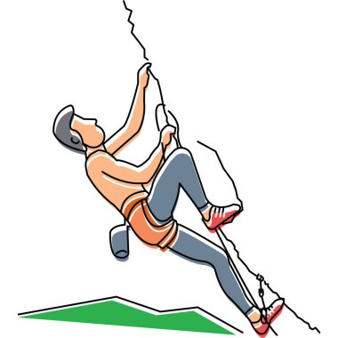 Kaya tırmanışı stilize vektör çizimi