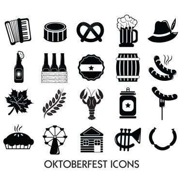 Çizgi film simgeleri kümesi, vektör illüstrasyonu