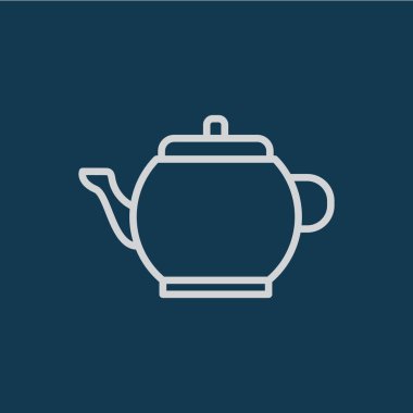 Çaydanlık düz simgesi, vektör illüstrasyonu