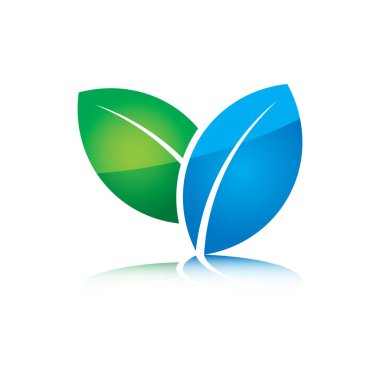 Beyaz arkaplanda yeşil yaprak simgesi