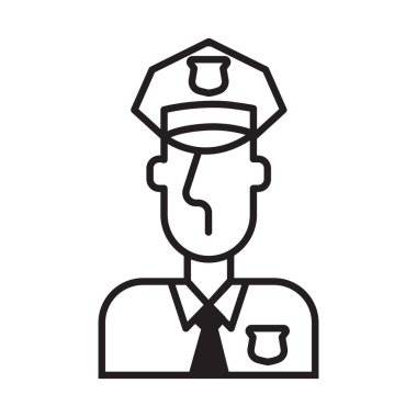 Polis memuru vektör illüstrasyonunu biçimlendirdi