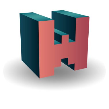 Bir h harfinin 3d canlandırması