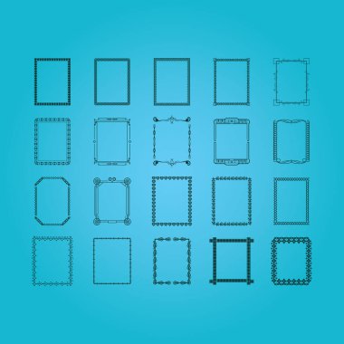 Mavi arkaplandaki bir çerçevenin vektör illüstrasyonu