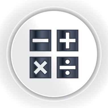 Matematiksel semboller düz simge, vektör illüstrasyonu