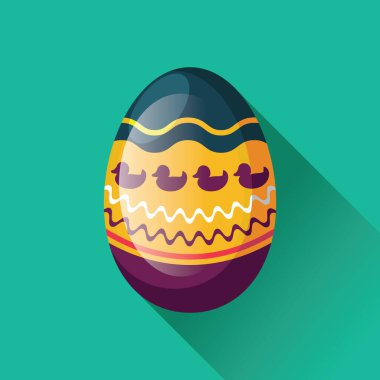 Paskalya yumurtası düz simgesi, vektör illüstrasyonu