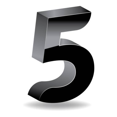 5 numaranın vektör tasarımı.