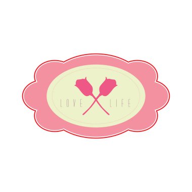 Sevgililer Günü tebrik kartı şablonu, renkli vektör çizimi