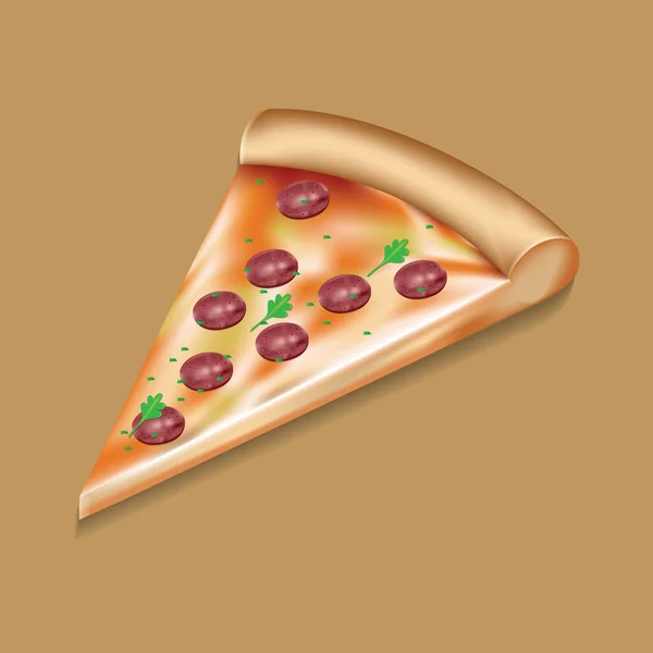 Pizza Med Ost Och Tomat — Stock vektor
