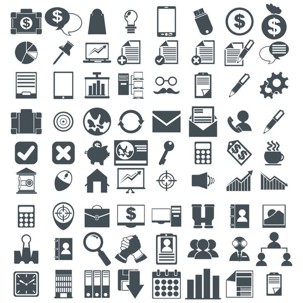 Set of various icons, stylized vector illustration