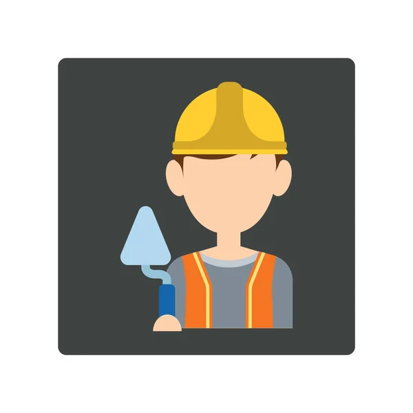 Construção Trabalhador Avatar Ícone Vetor Ilustração Design Gráfico — Vetor de Stock