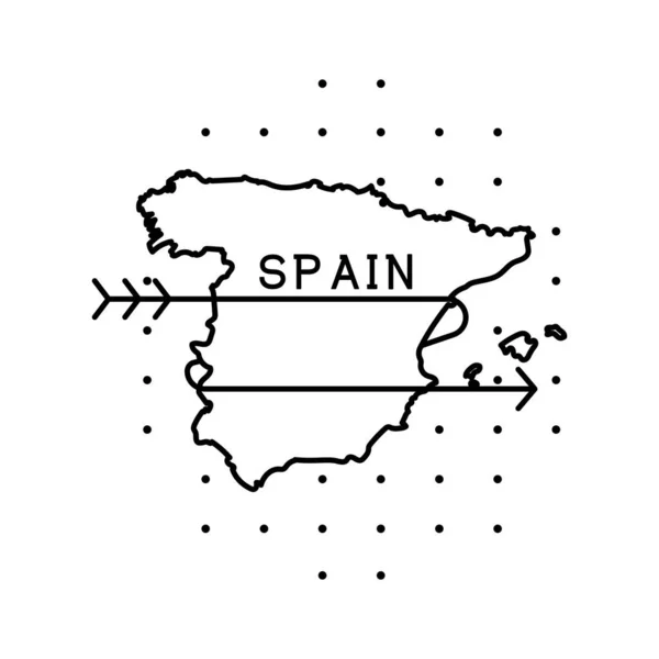 Vektorkarta Över Landet Spanien — Stock vektor