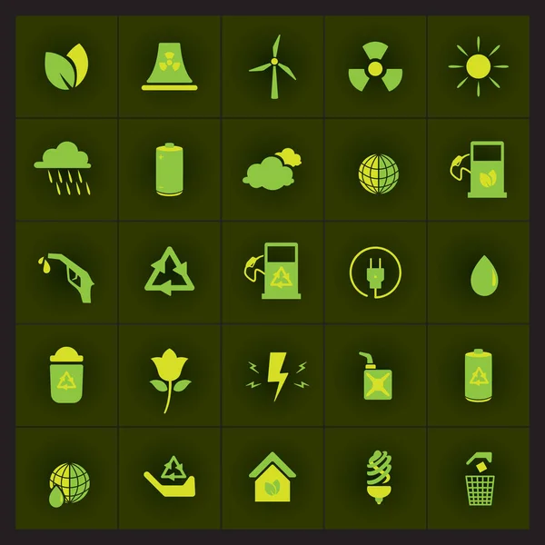 エコフレンドリーなアイコンや — ストックベクタ